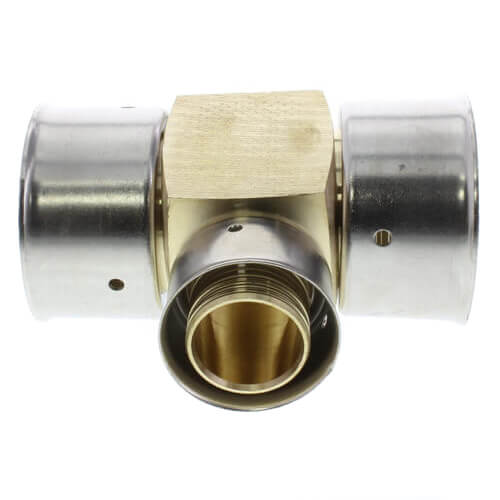 VIEGA Viega 94083 PureFlow PEX Press Tee, 1-1/2 x 1-1/2 x 3/4, Press x Press x Press, Zero Lead Bronze