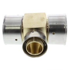 VIEGA Viega 94083 PureFlow PEX Press Tee, 1-1/2 x 1-1/2 x 3/4, Press x Press x Press, Zero Lead Bronze