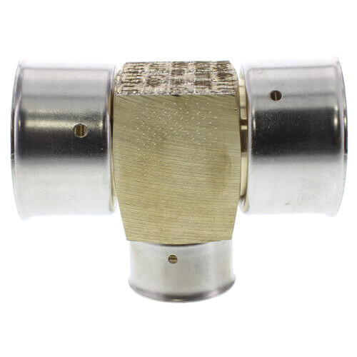 VIEGA Viega 94083 PureFlow PEX Press Tee, 1-1/2 x 1-1/2 x 3/4, Press x Press x Press, Zero Lead Bronze
