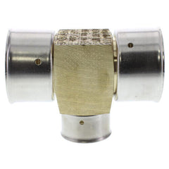 VIEGA Viega 94083 PureFlow PEX Press Tee, 1-1/2 x 1-1/2 x 3/4, Press x Press x Press, Zero Lead Bronze