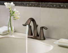 MOEN Moen 6410ORB Eva Oil-Rubbed Bronze Two-Handle Centerset Lavatory Faucet with Drain Assembly