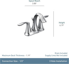 MOEN Moen 6410ORB Eva Oil-Rubbed Bronze Two-Handle Centerset Lavatory Faucet with Drain Assembly