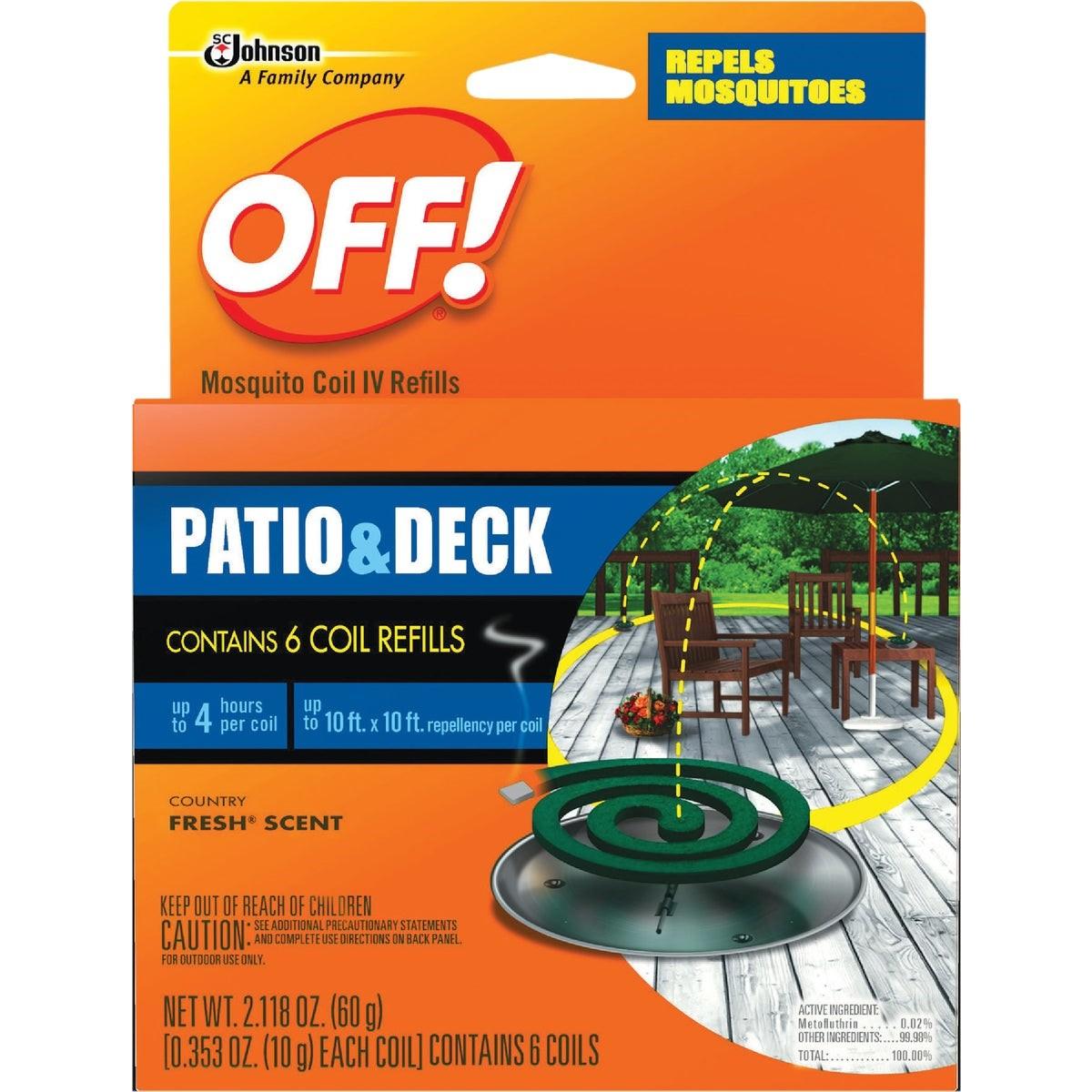 OFF! 75203 Patio & Deck Coil Mosquito Repellent Refill 4 Hr (6-Pack ...