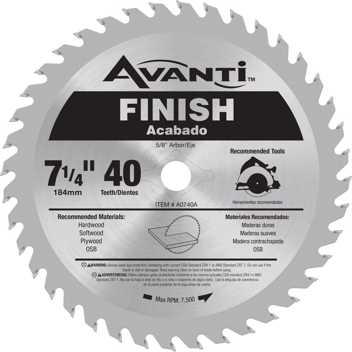 AVANTI A0740A CIRCULAR SAW BLADES