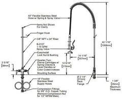T&S BRASS T&S Brass B-0113 Pre-Rinse Unit Mixing Faucet Gold 1.15 GPM - 56-1046