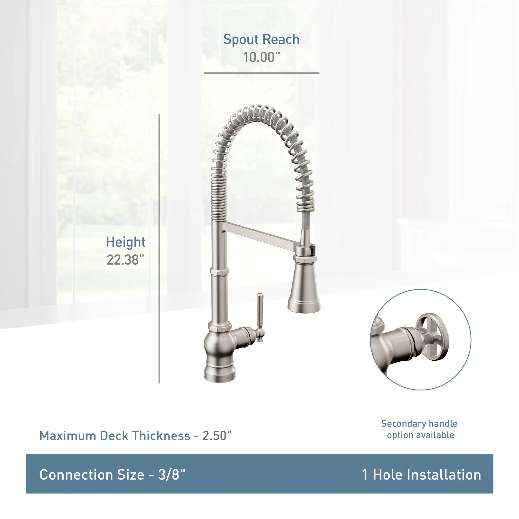 MOEN Moen S72103BL Paterson Single Handle Pull Down Kitchen Faucet in Matte Black