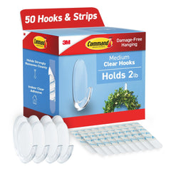 3M 3M MMM17091CLRCABP Command Clear Hooks and Strips 2 lb Capacity (Medium/50 Pack)
