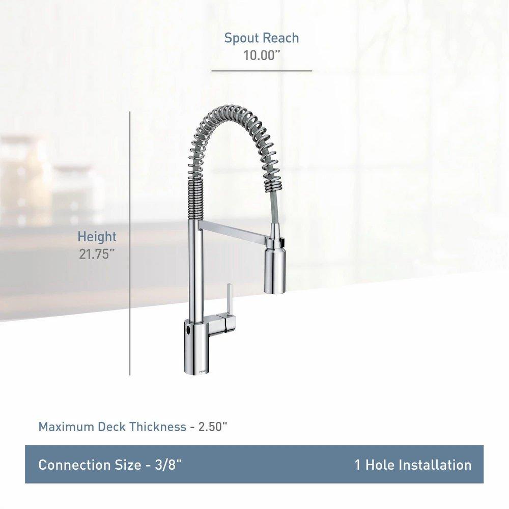 MOEN Moen 5923EWBL Align Single Handle Pull Down Touchless Kitchen Faucet 1.5 GPM (EACH)
