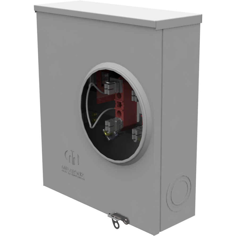 MILBANK Milbank U1980-O Single Position Meter Socket 200 Amp 1 Phase Ringless No Bypass 4 Term UG with Side Wireway 600V Triplex