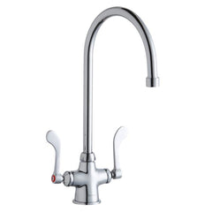 ELKAY Elkay LK500GN08T4 Single Hole with Concealed Deck Faucet with 8 Gooseneck Spout 4 Wristblade Handles Chrome