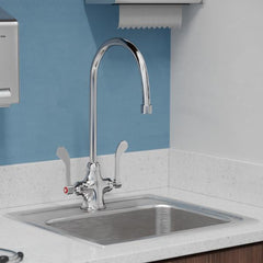 ELKAY Elkay LK500GN08T4 Single Hole with Concealed Deck Faucet with 8 Gooseneck Spout 4 Wristblade Handles Chrome