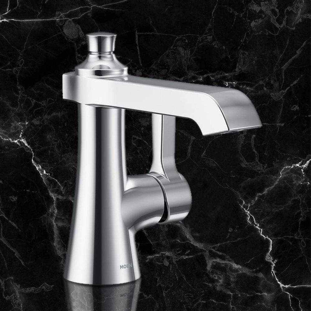 MOEN Moen S6981 Flara Single Handle Monoblock Bathroom Sink Faucet in Chrome