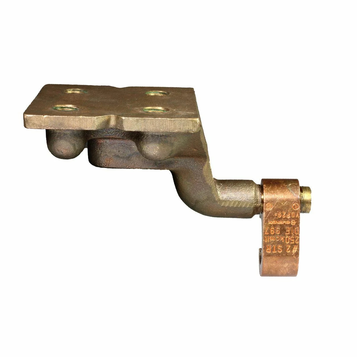 BURNDY BURNDY YGF294N Compression Grounding Plate Copper 4-Hole Accommodates #2 AWG - 250 kcmil