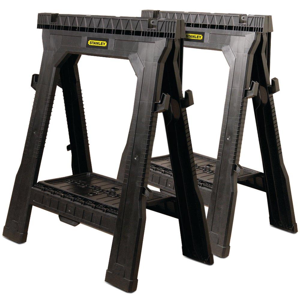 STANLEY Stanley 060864R Folding Sawhorse - 1000 lb/Pair Load - 31-1/2 in H x 27-1/2 in W