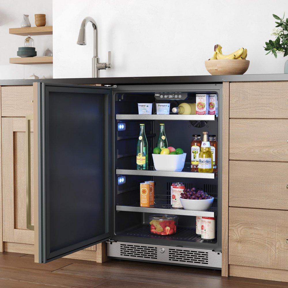 AVALLON Avallon ABR242PRSLH 24 in. 149 Can Built-In Panel Ready Beverage Refrigerator with Solid Door