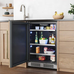 AVALLON Avallon ABR242PRSLH 24 in. 149 Can Built-In Panel Ready Beverage Refrigerator with Solid Door