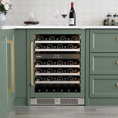 AVALLON Avallon AWC242DPRGRH 24 In. 45 Bottle Built-In Dual Zone Panel Ready Wine Refrigerator