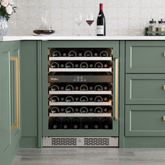 AVALLON Avallon AWC242DPRGLH 24 In. 45 Bottle Built-In Dual Zone Panel Ready Wine Refrigerator