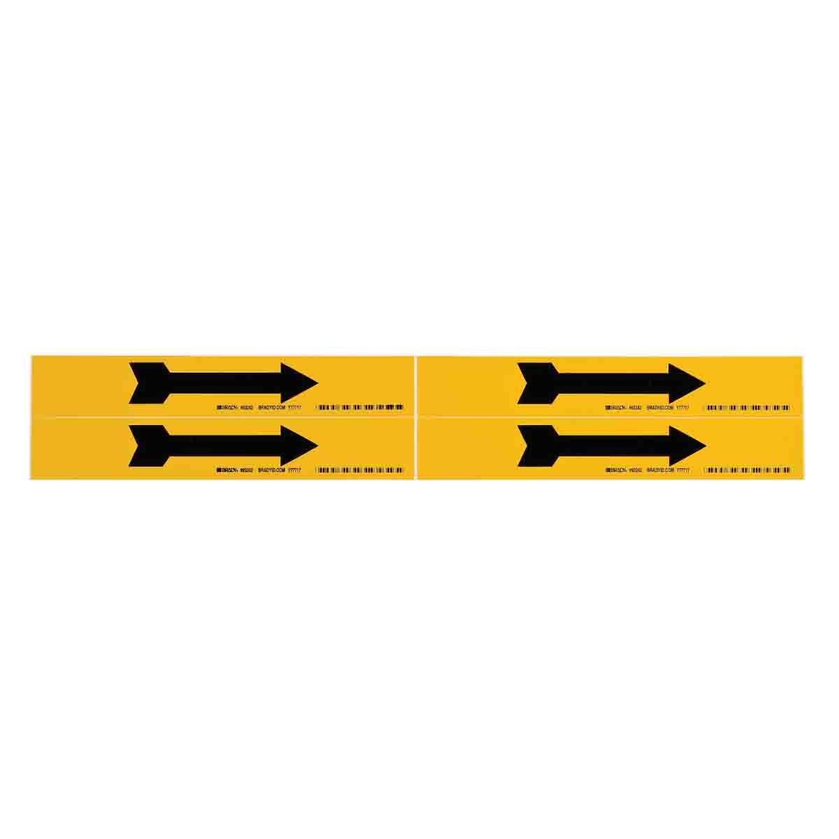 BRADY Brady 93242 BRA Pipe Marker 4 Style Permanent Acrylic Black on Yellow