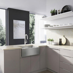 BLANCO BLANCO 522215 Quatrus R15 25 x 19 in. No Hole Stainless Steel 1 Bowl Farmhouse Kitchen Sink