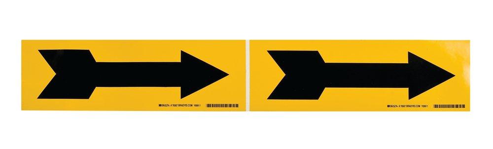 BRADY Brady 76507 Self Sticking Vinyl Arrow Marker Black on Yellow