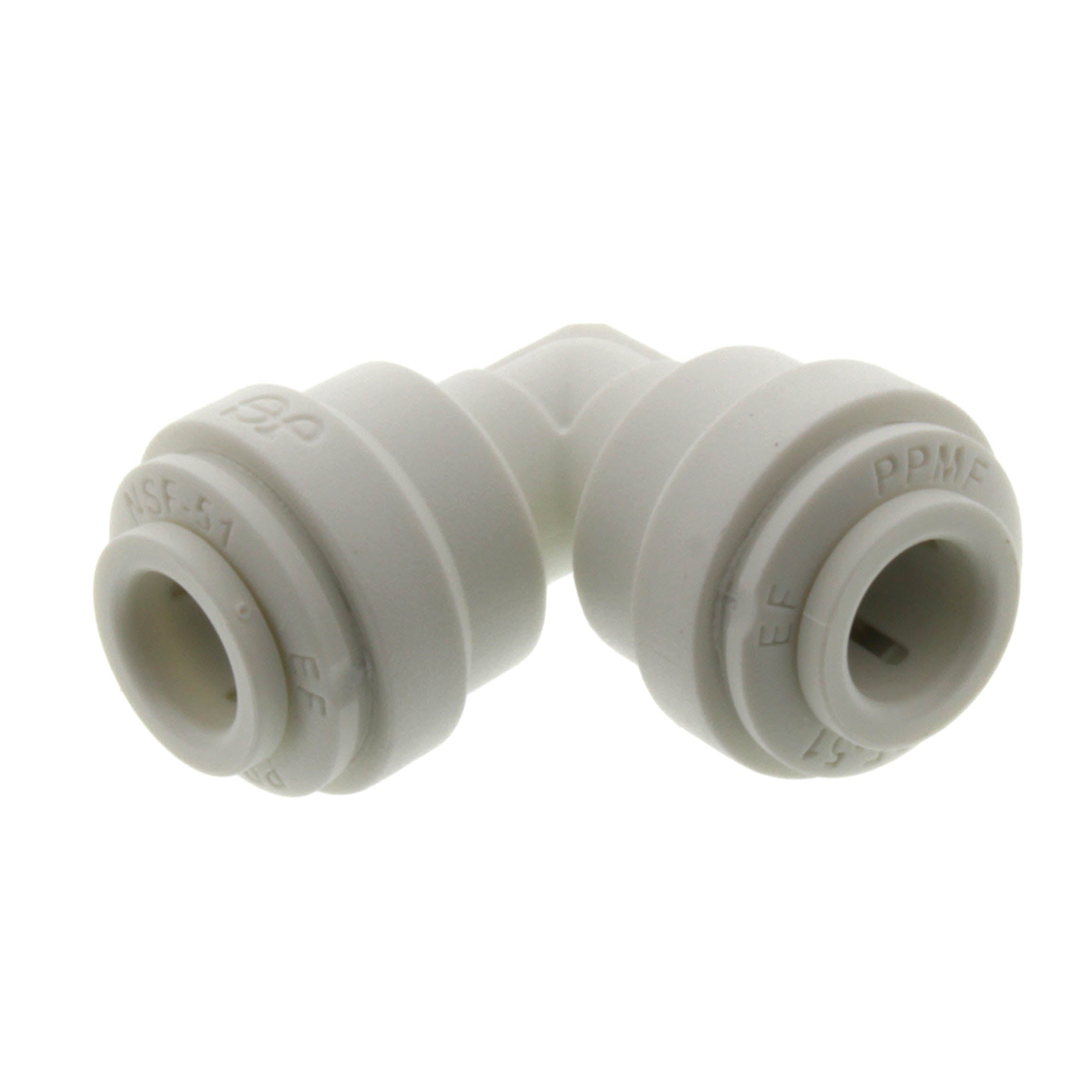JOHN GUEST John Guest PP0308WP Speedfit 1/4 in OD Tube Union Straight Polypropylene 90 Degree Elbow