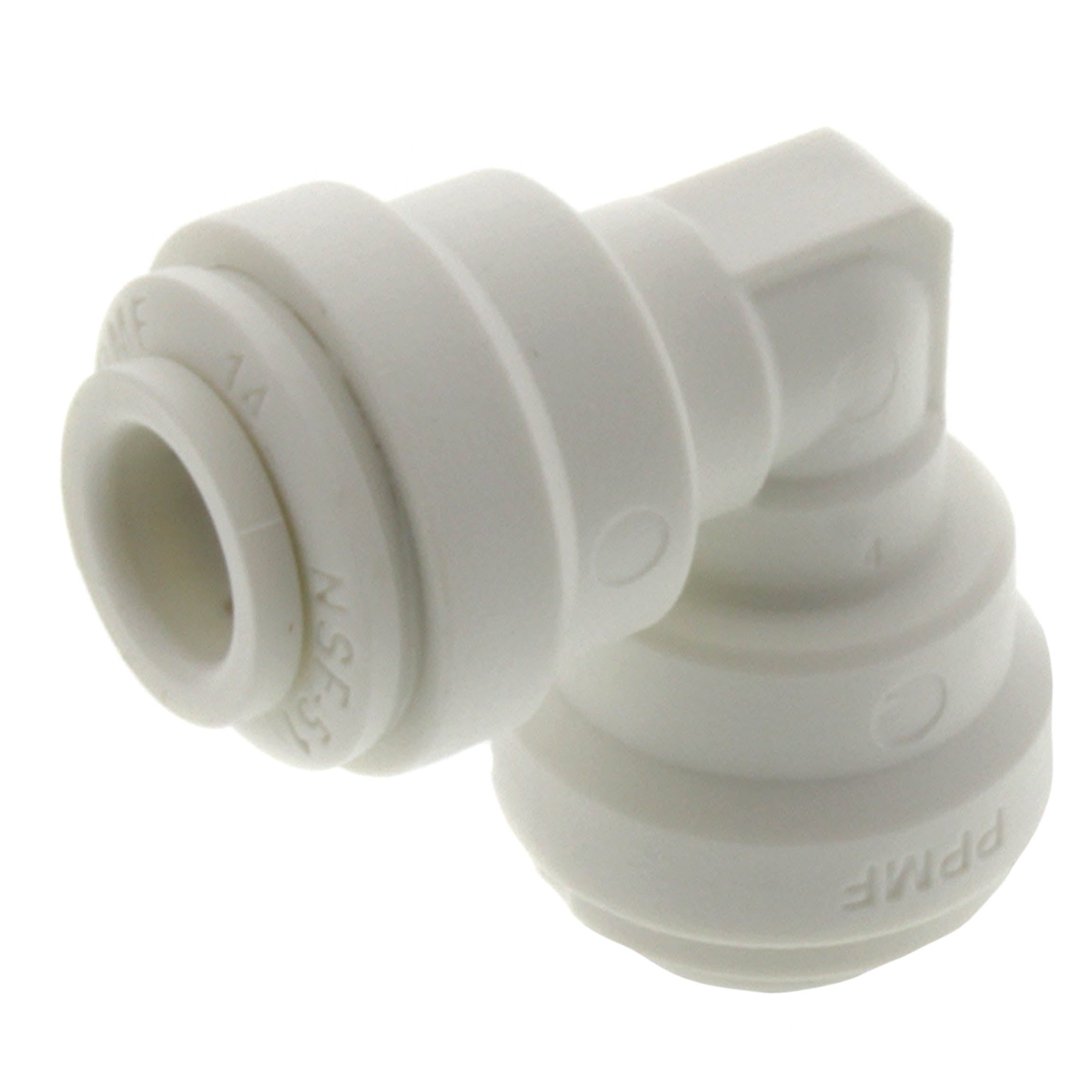 JOHN GUEST John Guest PP0308WP Speedfit 1/4 in OD Tube Union Straight Polypropylene 90 Degree Elbow