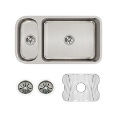 ELKAY Elkay ELUH3219DBG Lustertone 32-1/4 x 18-1/4 No Hole Stainless Steel Double Bowl Undermount Sink
