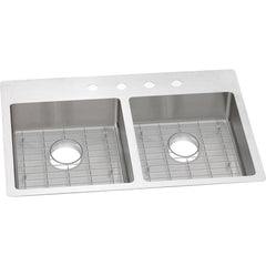 ELKAY Elkay ECTSRAD33226TBG1 Crosstown 18 Gauge Stainless Steel 33 x 22 x 6 Equal Double Bowl Dual Mount ADA Sink Kit
