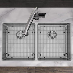 ELKAY Elkay ECTSRAD33226TBG1 Crosstown 18 Gauge Stainless Steel 33 x 22 x 6 Equal Double Bowl Dual Mount ADA Sink Kit