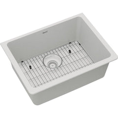 ELKAY Elkay ELGU2522WH0C Quartz Classic 24-5/8 x 18-1/2 x 9-1/2 Single Bowl Undermount Sink Kit White
