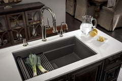 FRANKE Franke PKG11031SHG Peak 32 x 18-3/4 in No Hole Composite Single Bowl Undermount Kitchen Sink in Shadow Grey