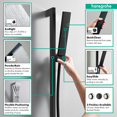 HANSGROHE Hansgrohe 24370671 Pulsify E Wallbar Set 100 1-Jet 2.5 GPM