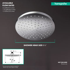 HANSGROHE Hansgrohe 26277001 Vernis Blend Showerhead 200 1-Jet 1.75 GPM