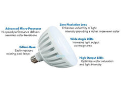 J & J ELECTRONICS J&J Electronics 26911 ColorSplash LXG-W Series RGB + White LED Pool Lamp | 12V | LPL-P3-RGBW-12