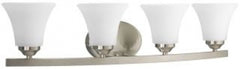 PROGRESS LIGHTING Progress Lighting P2011-09 Adorn 4 Light 100W Vanity Light Fixture Brushed Nickel