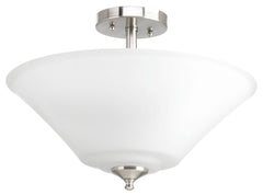 PROGRESS LIGHTING Progress Lighting P3864-09 Joy 12-1/8 in. 3-Light Semi-Flush Mount Convertible Ceiling Fixture