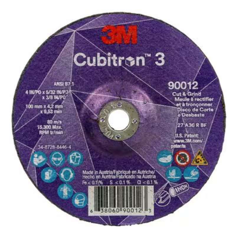 3M 3M 7100305152 Cubitron 3 Cut and Grind Wheel 36+ Grit 4 x 5/32 x 3/8