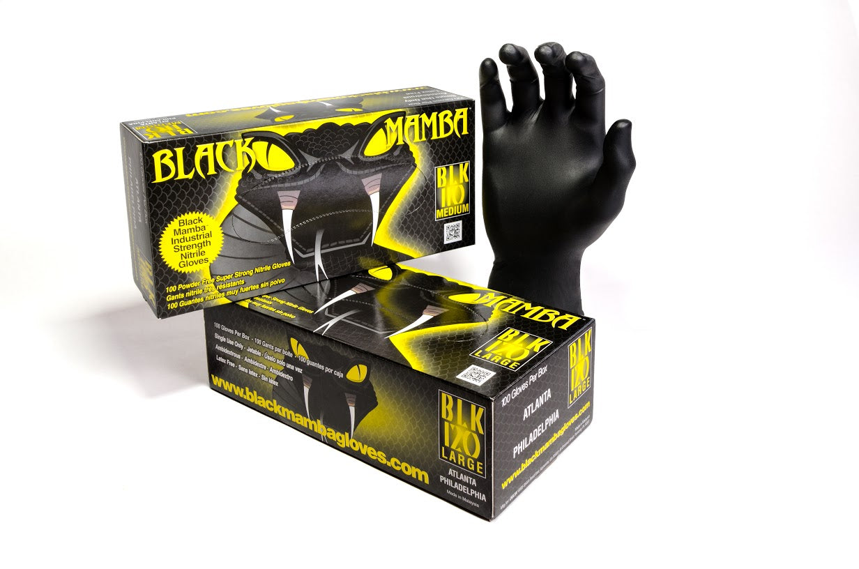 BLACK MAMBA Black Mamba BLK-110 Medium Black Mamba Nitrile Glove 100/BX Replacement MPN