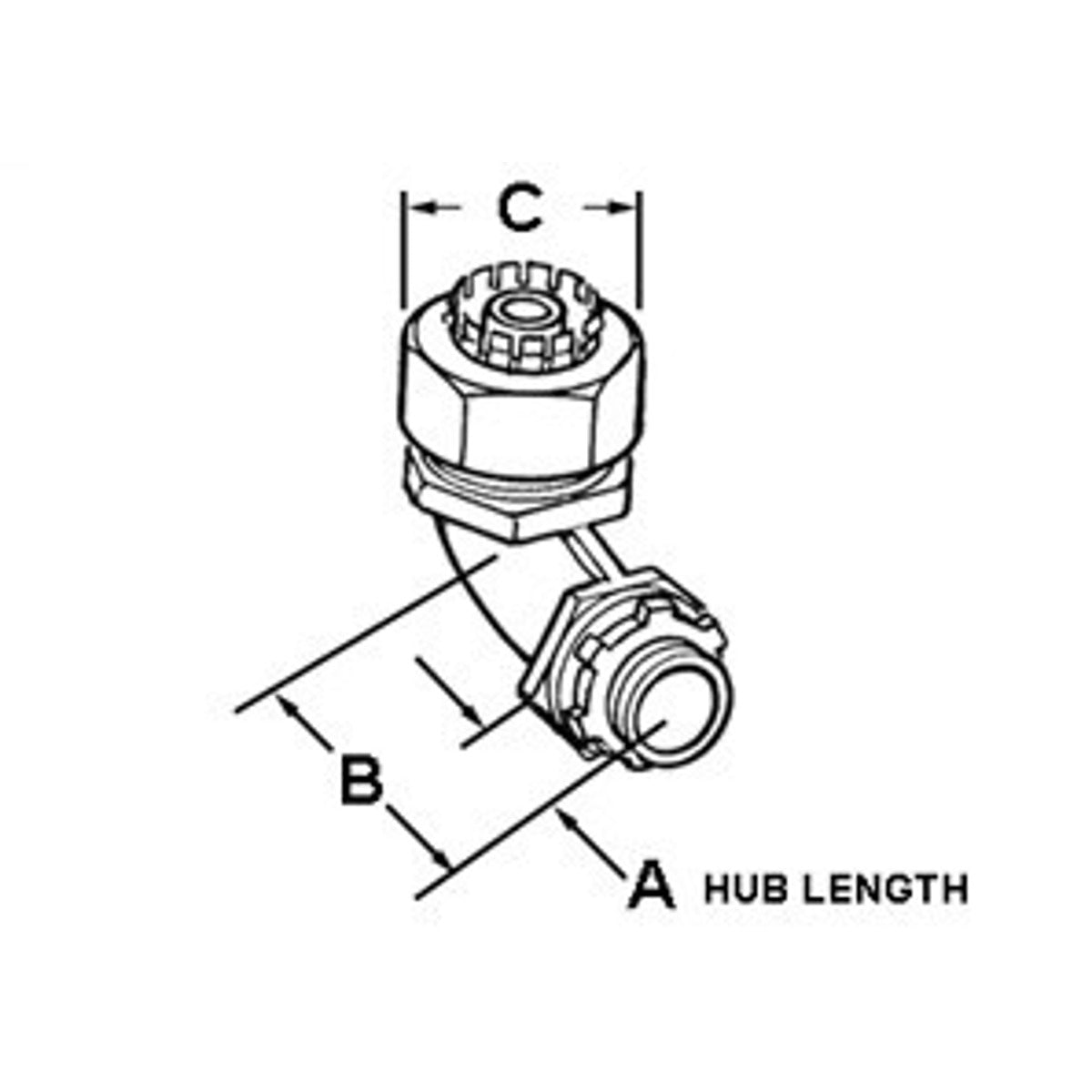 BRIDGEPORT Bridgeport 473-LT2 Connector, Liquid Tight, Cast Zinc, Size 1-1/4 Inch