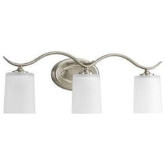 PROGRESS LIGHTING Progress Lighting P2020-09 Inspire 3 Light 100W Vanity Light Fixture Brushed Nickel