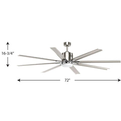 PROGRESS LIGHTING Progress Lighting P2550-0930K Vast 16-3/4 In. 18W 8-Blade Ceiling Fan with 72 In. Blade Span and LED Light