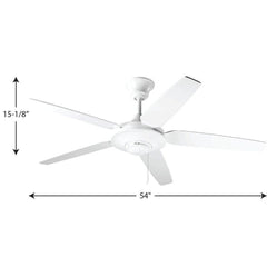 PROGRESS LIGHTING Progress Lighting P2530-30W AirPro 54 in. 5-Blade Ceiling Fan in White