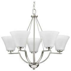 PROGRESS LIGHTING Progress Lighting P4623-09 Bravo 5 Light 100W Chandelier Brushed Nickel
