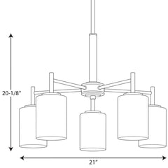 PROGRESS LIGHTING Progress Lighting P4319-09 Replay 21 in. 100W 5-Light Chandelier