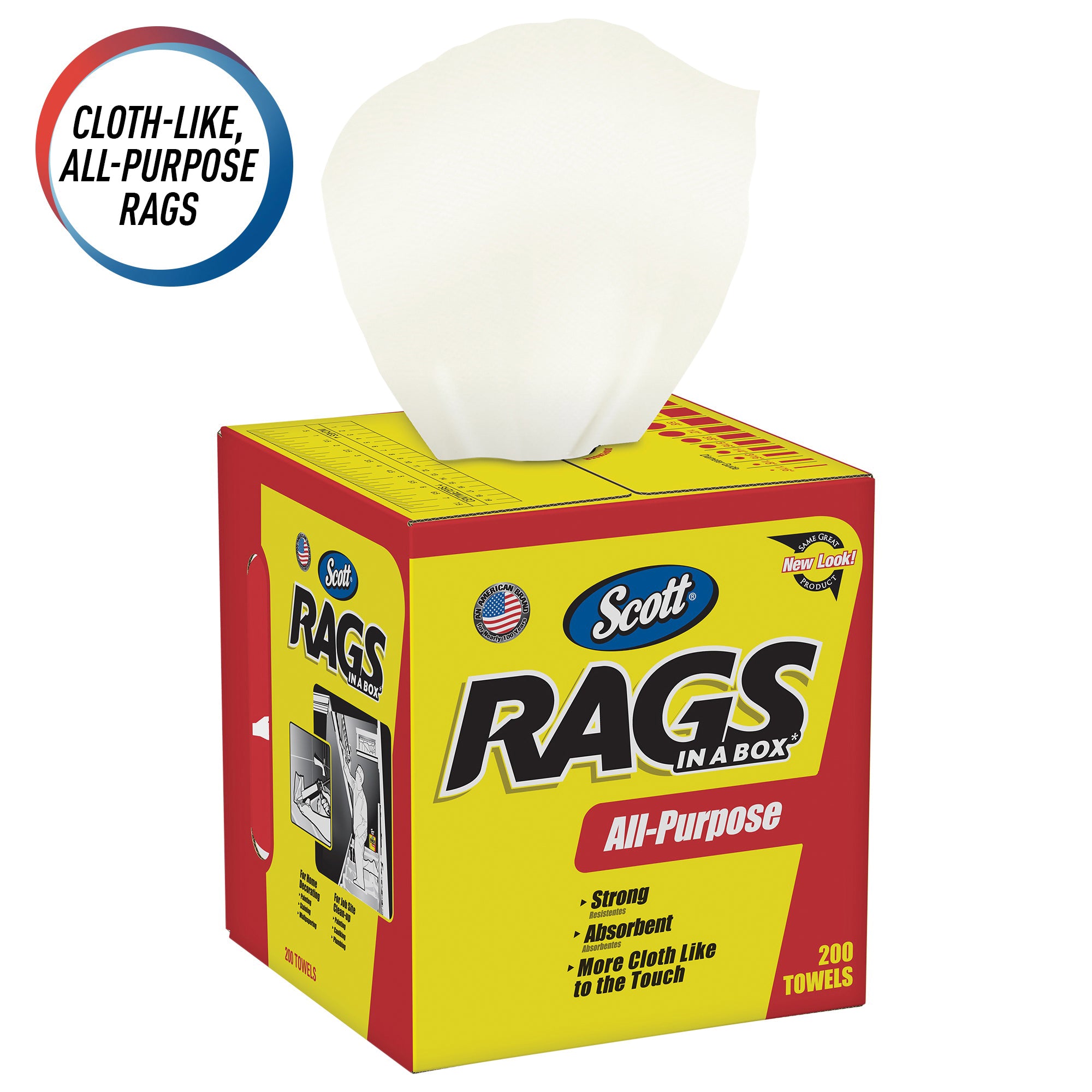 SCOTT Scott 75260 Multi-Purpose All Purpose Rag, 13 in L x 10 in W, White