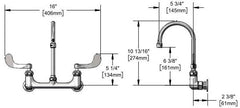 T&S BRASS T&S Brass B-0655-BSTR Service Sink Faucet 2-Handle Rough Chrome