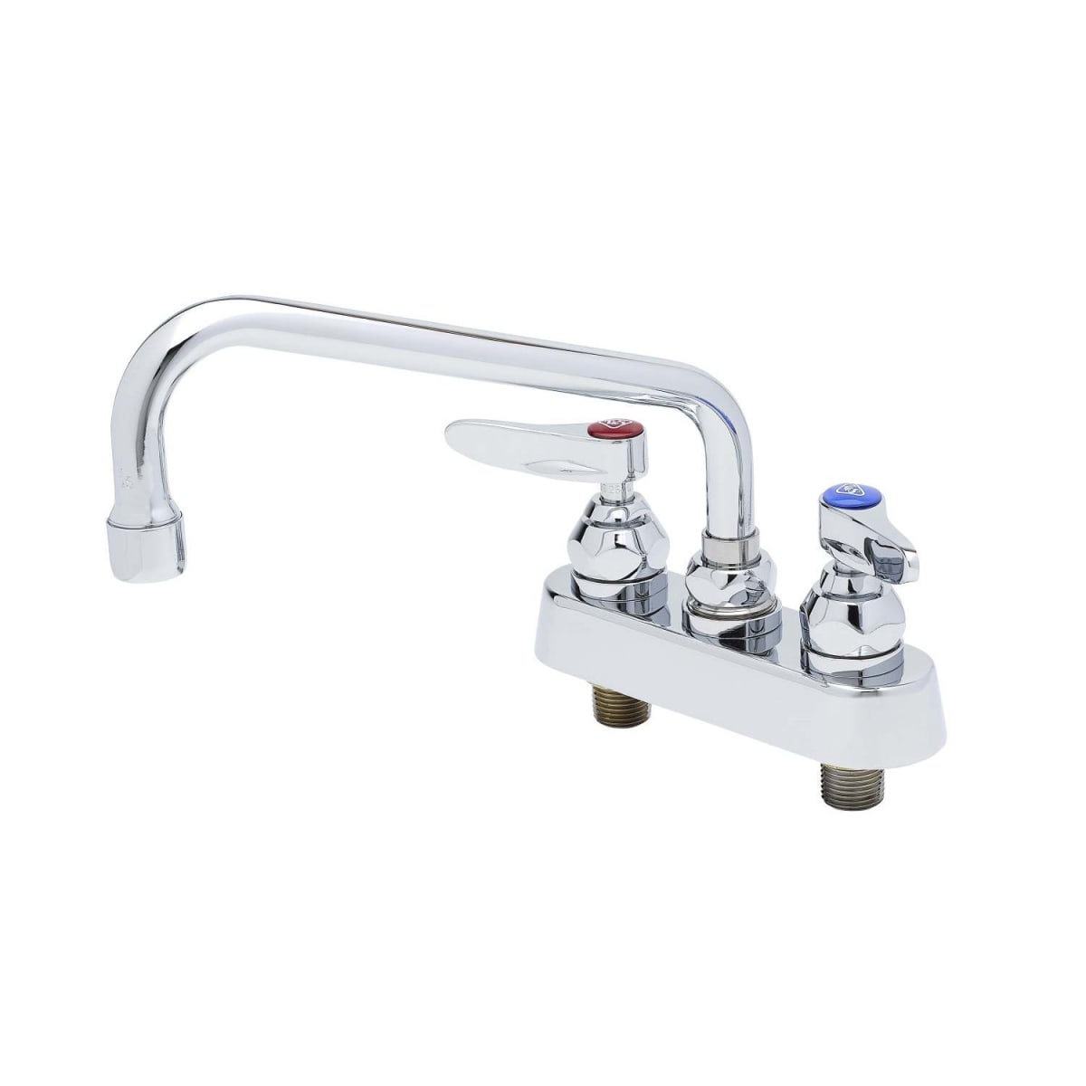 T&S BRASS T&S Brass B-1111 Workboard Faucet, Deck Mount, 4 Centers, 8 Swing Nozzle, Lever Handles