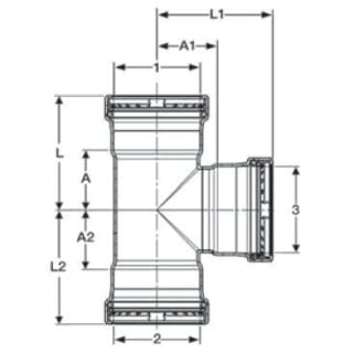 VIEGA Viega 20739 ProPress XL-C Copper Reducing Tee 3 x 2 x 3 in
