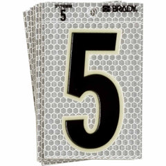 BRADY Brady 3010-5 Number Label High-Intensity Prismatic Ultra Reflective 5 Pack